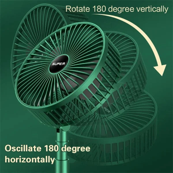 Telescopic Folding Floor Fan Summer Silent Desktop Retractable Fan